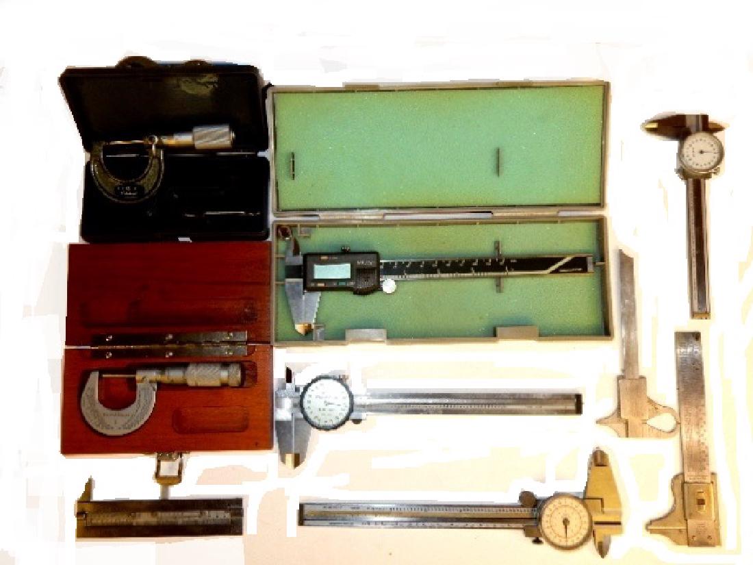 Group of Six Calipers and Two Micrometers (1 of 9)