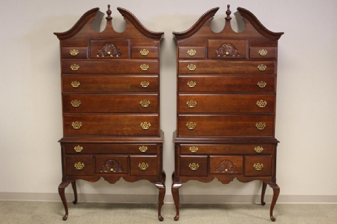 Matching American Martinsville Bonnet Top Highboys (1 of 10)