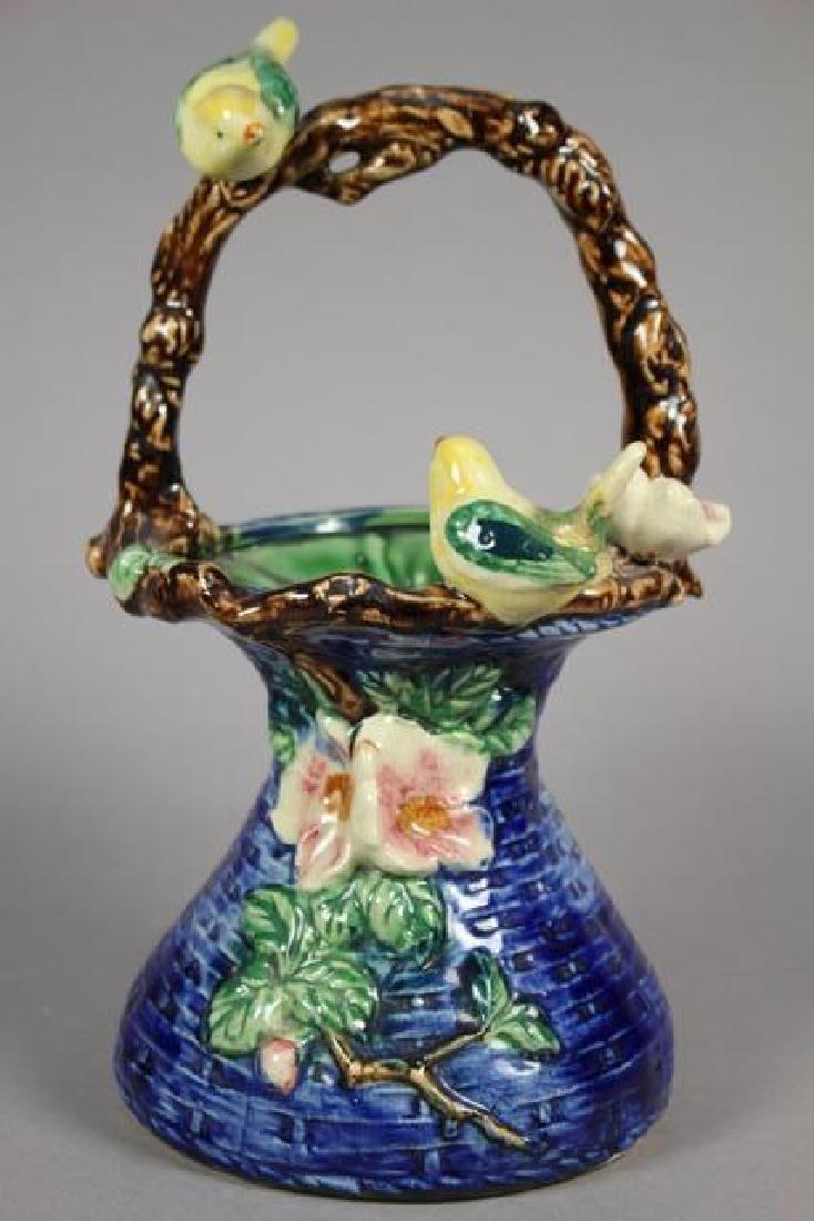 English Majolica Basket with Birds (1 of 9)