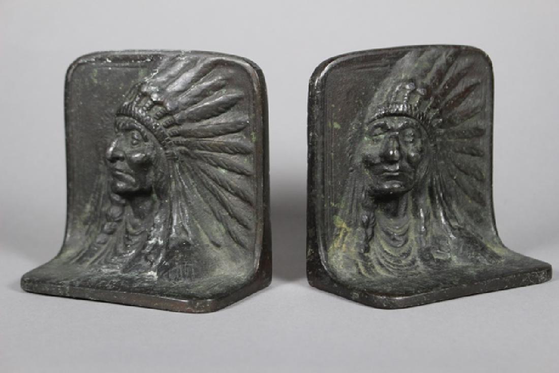 Cast Iron Indian Bookends: Cast Iron Indian Bookends Great Detail 4.5" Tall 4.5" Wide