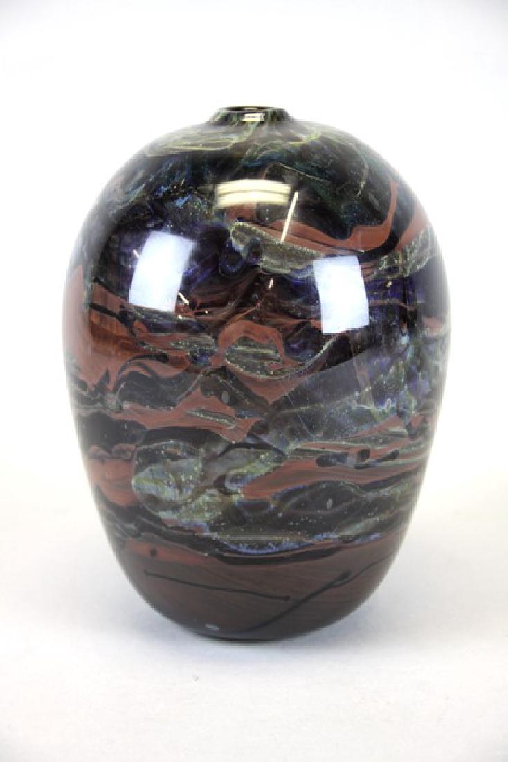 Contemporary Cased Art Glass Bulbous Vase (1 of 7)