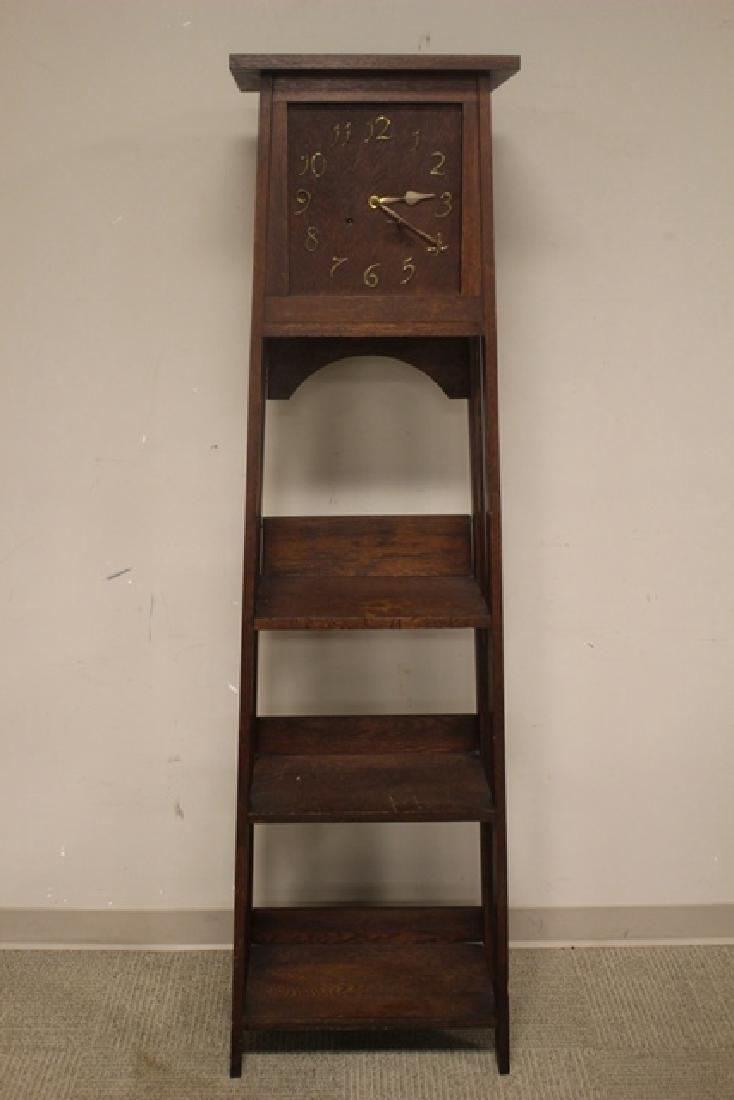 Mission Oak Grandfather Clock Ca. 1910