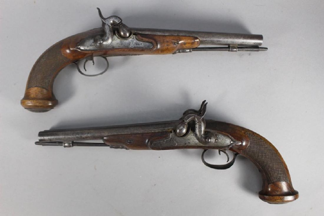 Pair of 19th  English Percussion Dueling Pistols (1 of 9)