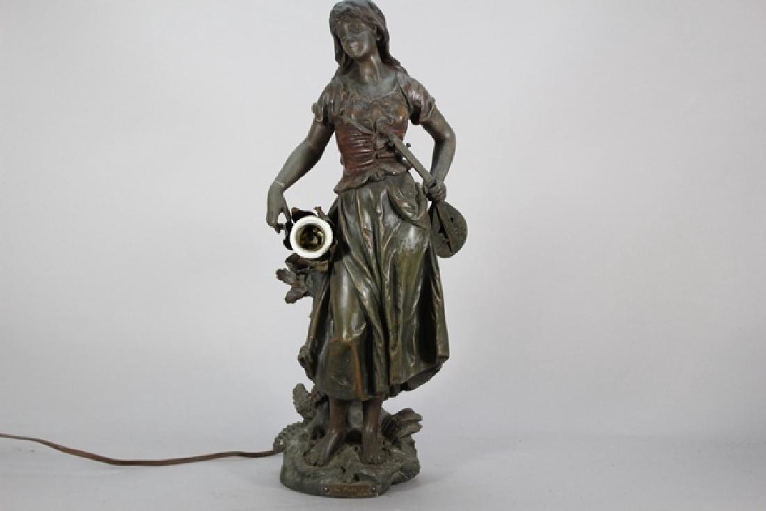 Signed  Victorian Figural Lamp (1 of 10)