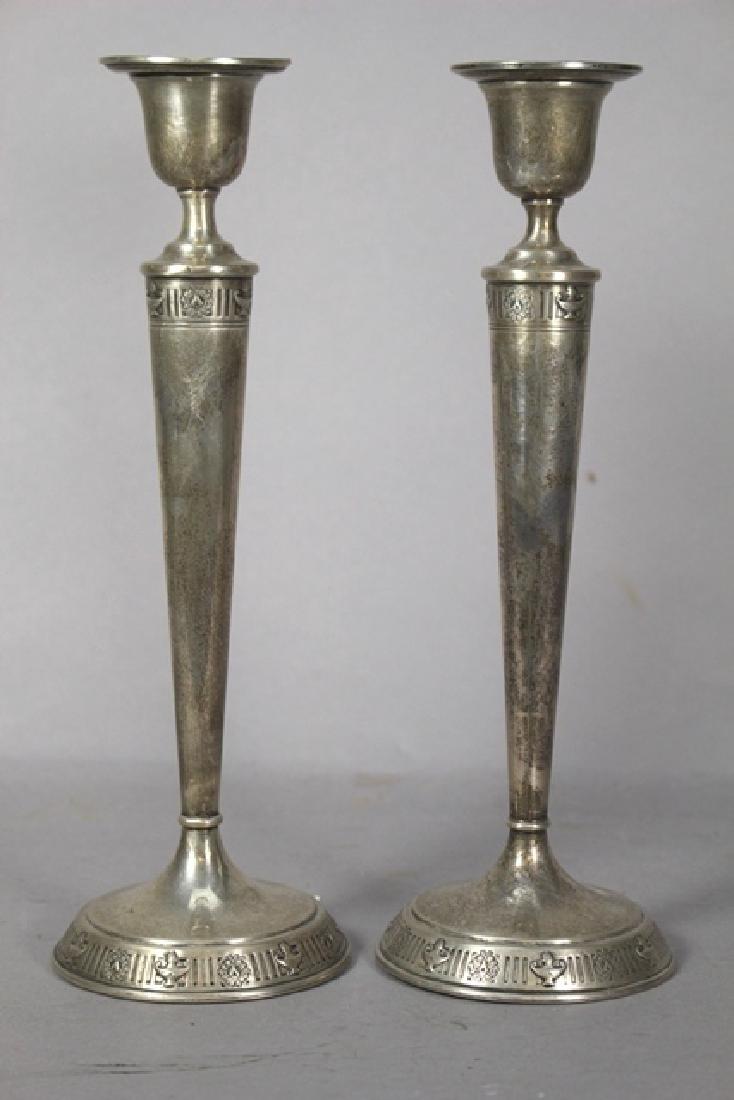 Pair of Adams Style Sterling Silver Candle Sticks (1 of 6)