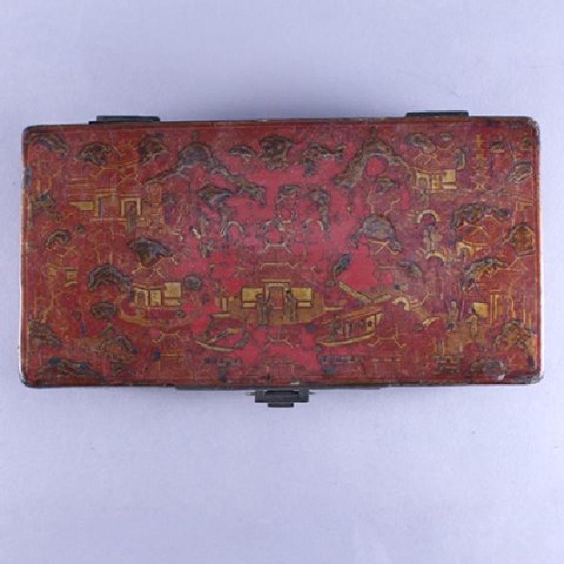 19th C. Chinese Wood Painted Box (1 of 8)