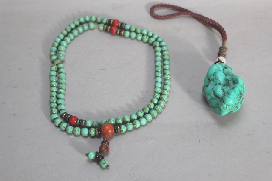 Chinese Turquoise Court Necklace & Raw Pendant (1 of 5)
