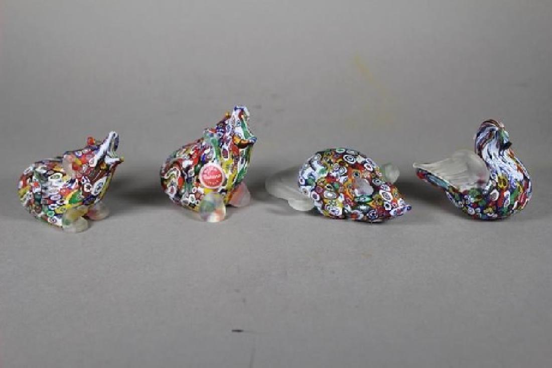 4 Murano Millefiori Art Glass Animals (1 of 8)