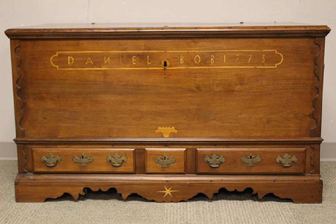 Early 18/19th Century Bracket Foot Trunk (1 of 8)