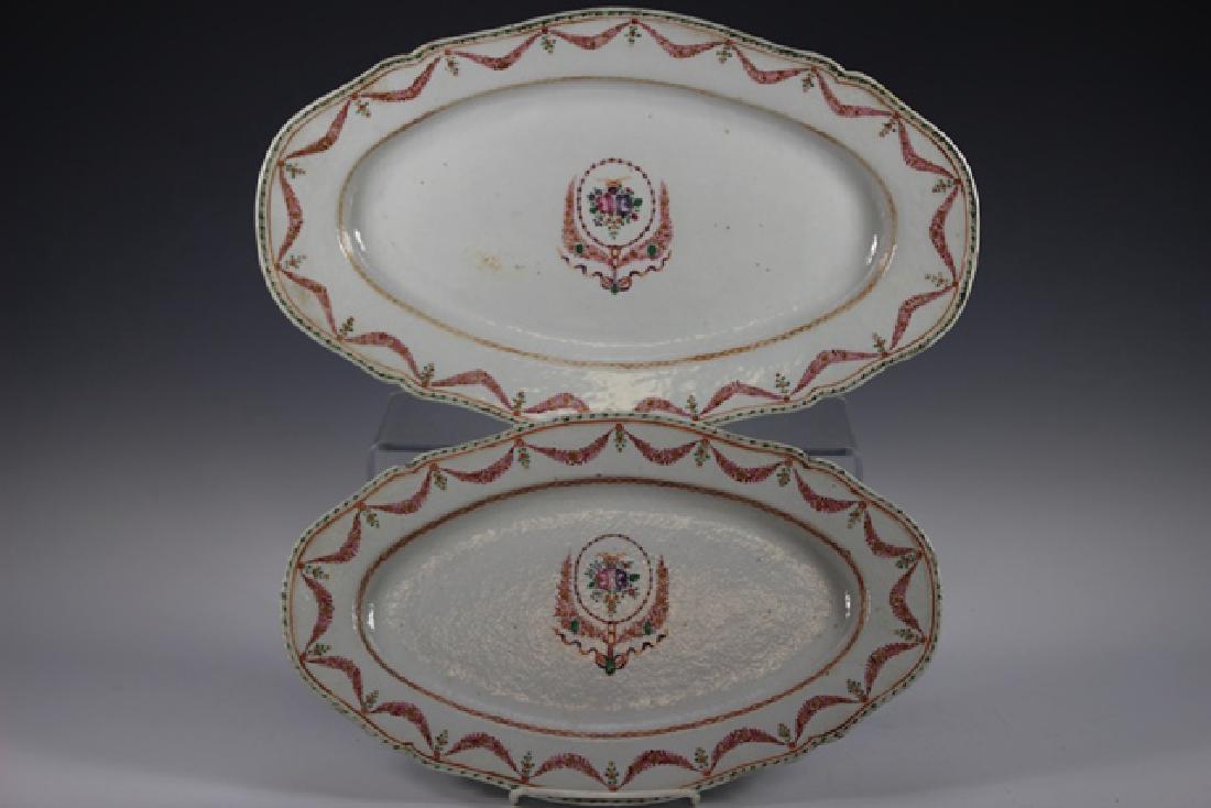Pair (2) Polychrome Chinese Exports Trays (1 of 7)