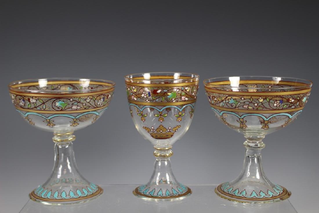Three FRENCH Enameled Decorated Glass (1 of 7)
