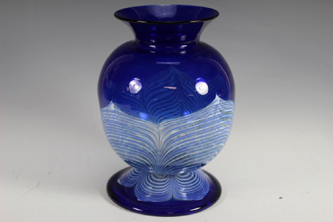 20th century PULLED Feather Art Glass Vase (1 of 7)