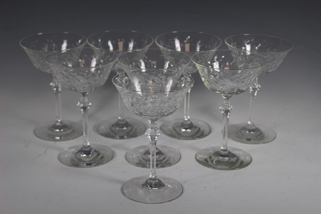 Eight (8) Wheel Cut Pairpoint Wine Stems: Eight (8) Wheel Cut Pairpoint Wine Stems. Condition is good.