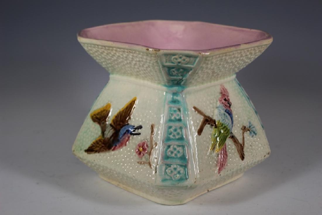 UNUSUAL Paneled Majolica Vase (1 of 5)