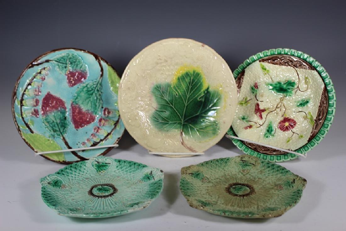 Collection of Five Majolica Dessert Plates (1 of 6)