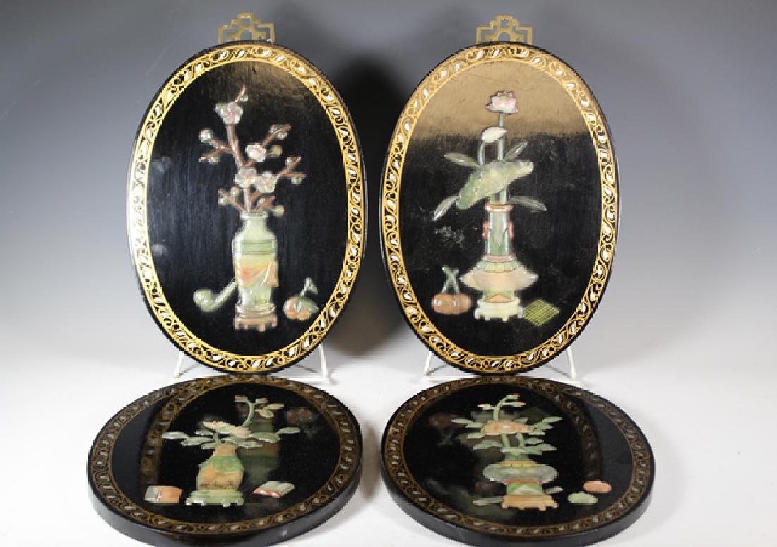 Set of Four Hardstone Wall Plaques (1 of 8)