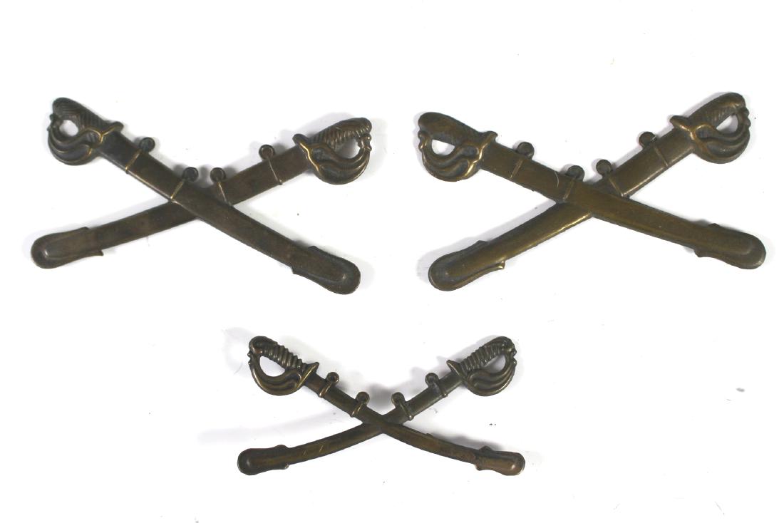 Three (3) Civil War Crossed Saber Sword Hat Pins