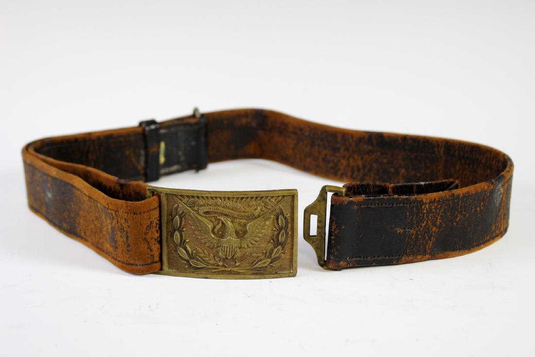 Civil War Union Officer Buff Waist Belt & Eagle Buckle