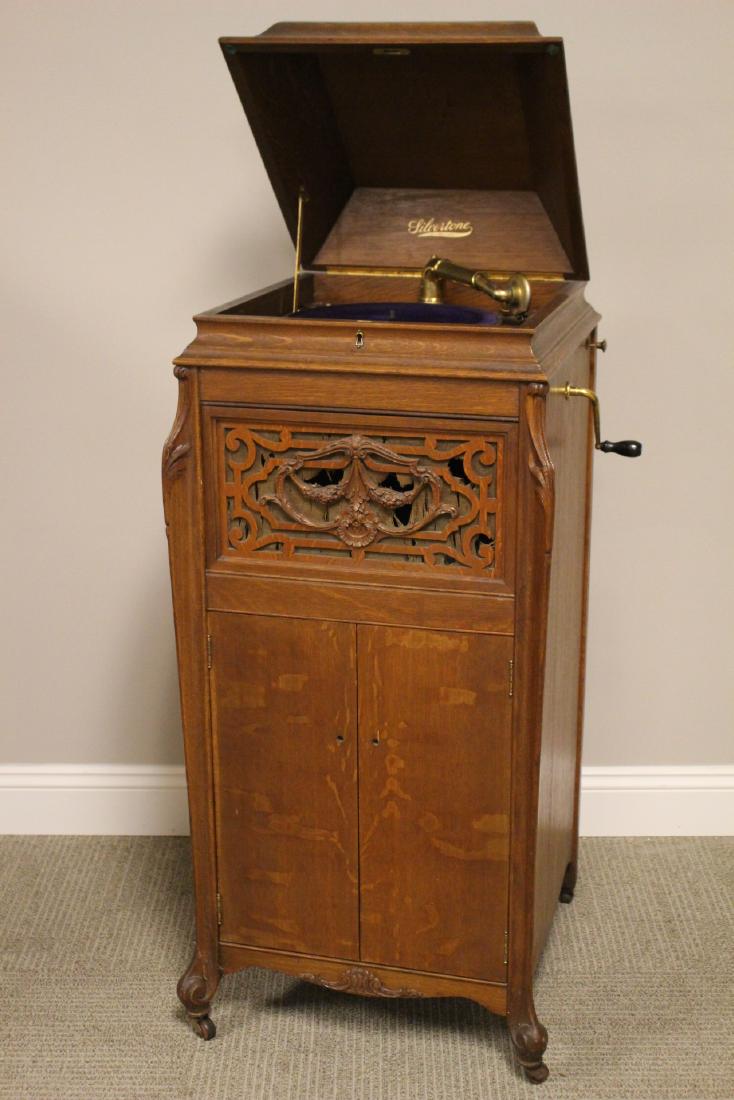 Silvertone Oak Phonograph Victrola