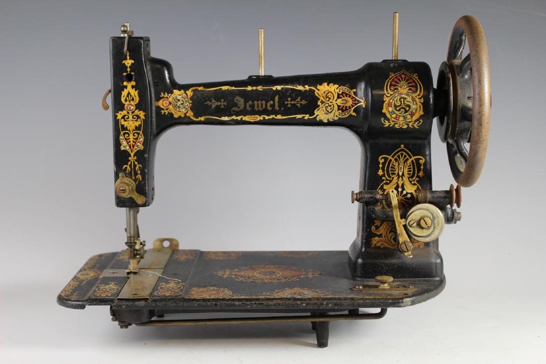 Early 20th C. Jewel Cast Iron Sewing Machine