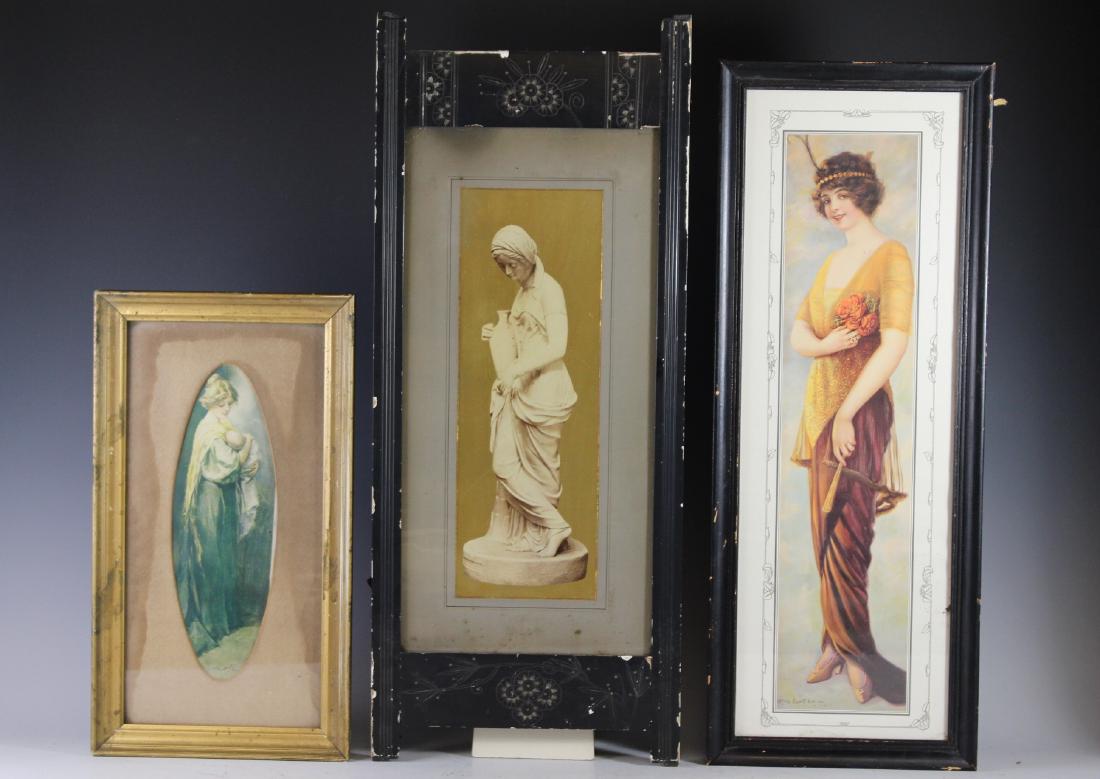 Three Framed Figural Lady Prints (1 of 9)