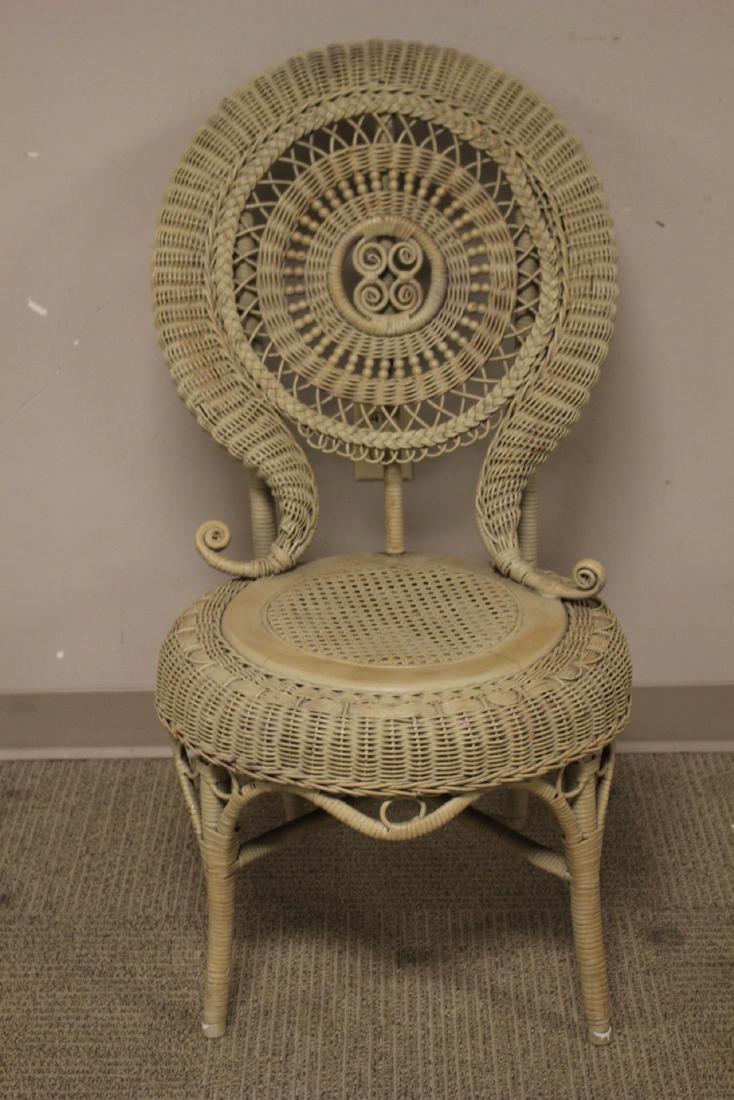 Heywood And Wakefield Wicker Chair: Measuring approx. 30"t x 20"w x 19" d