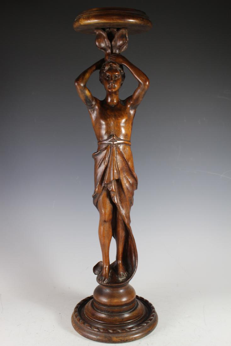 Art Nouveau Carved Figural Plant Stand (1 of 11)