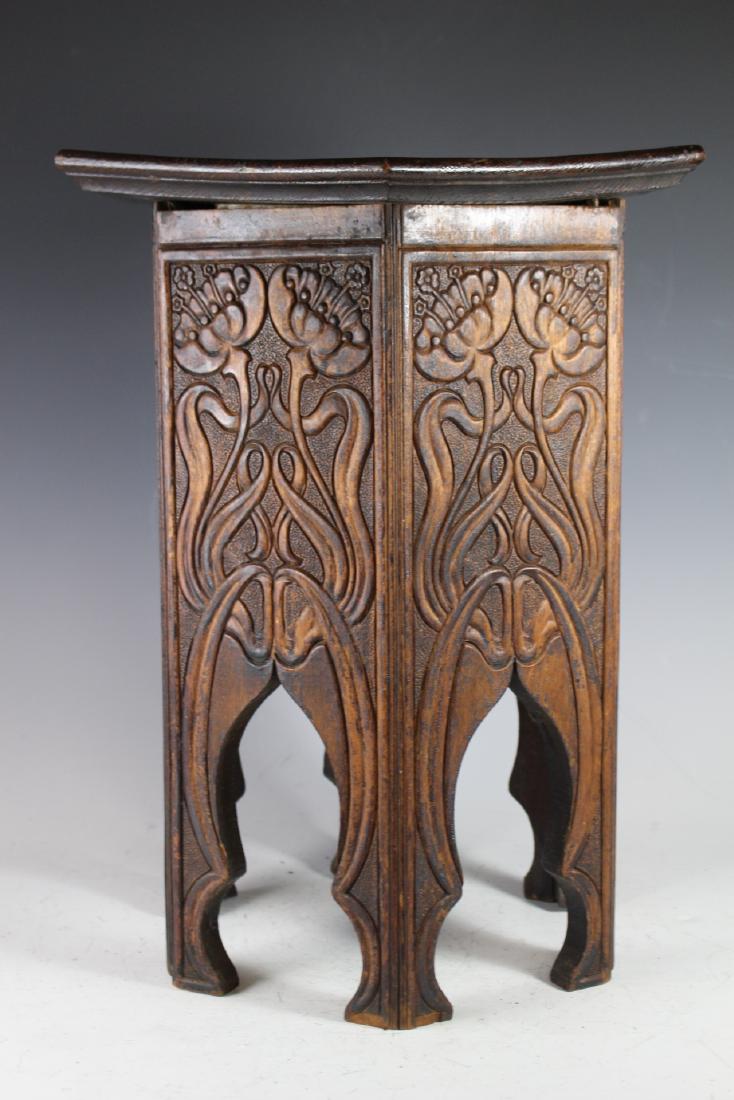 Art Nouveau Flemish Carved Walnut Stand Or Stool (1 of 4)