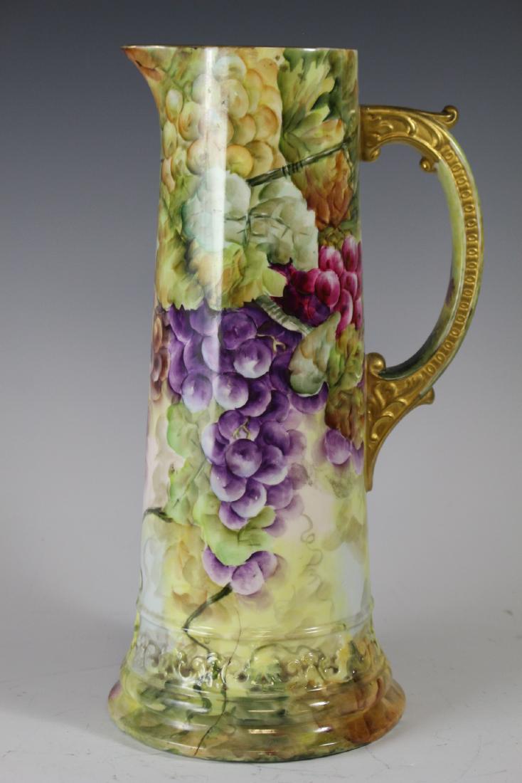 French Limoges Tankard Painted with Grapes (1 of 9)