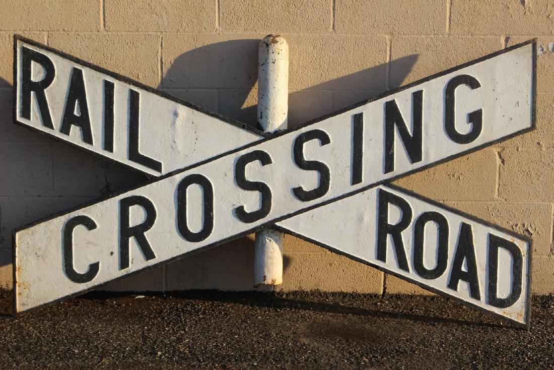 Cast Iron Railroad Crossing Sign (1 of 6)