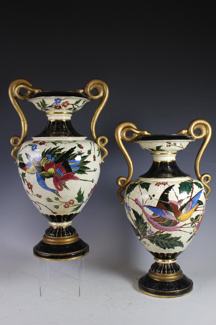 Pair of Snake Handled Porcelain Vases (1 of 8)