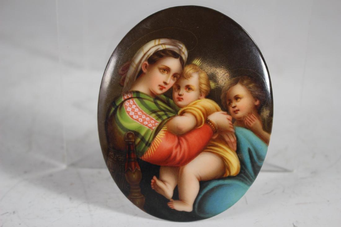 Fine 19th century French  Hand Painting Plaque (1 of 4)
