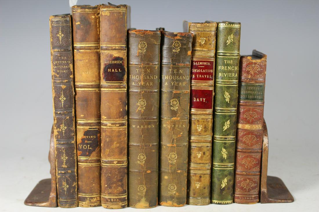 Collection of Early Leather Bound Books (1 of 14)
