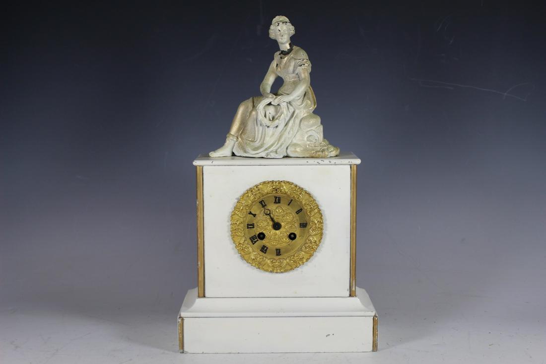 French Slate Figural Clock (1 of 9)
