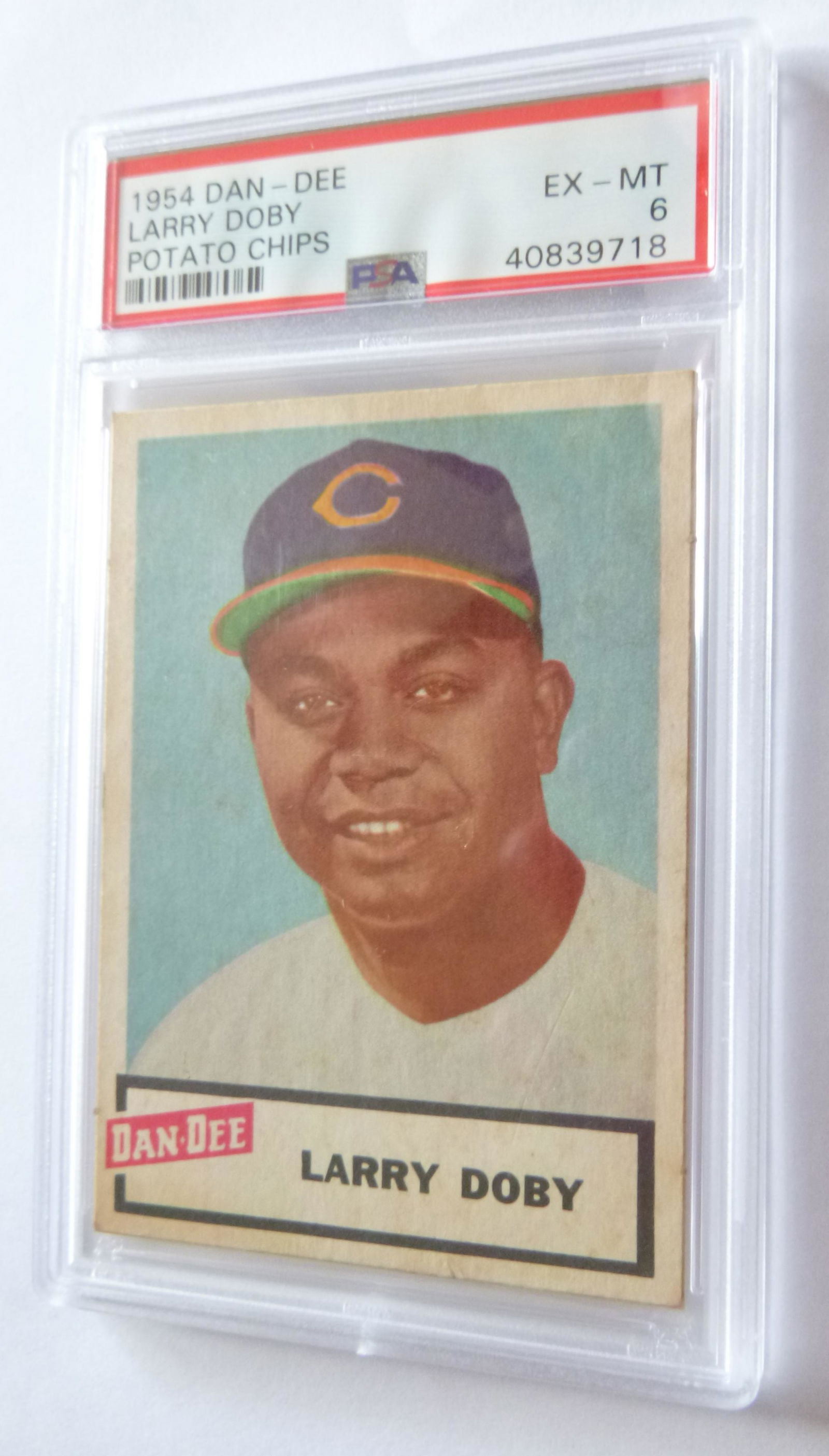 1954 Dan Dee Potato Chips Larry Doby PSA 6 EX-MT: Beatiful high quality card of the HOF'er.