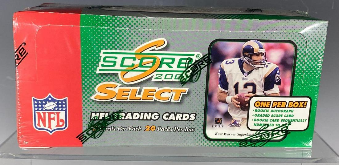 2001 Score Select Football Factory Sealed Hobby Box: Talk about rare! (20) packs, five cards per pack. Chance at ONE rookie autograph per box! Translates into big money for high gradesï¿½