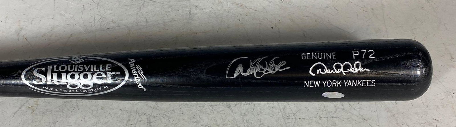 Derek Jeter Autographed Bat New York Yankees Steiner: Louisville Slugger P72 Derek Jeter signature model bat. Large silver signature by the icon, Captain, legend, and soon to be HOF'er. Steiner and MLB holograms.