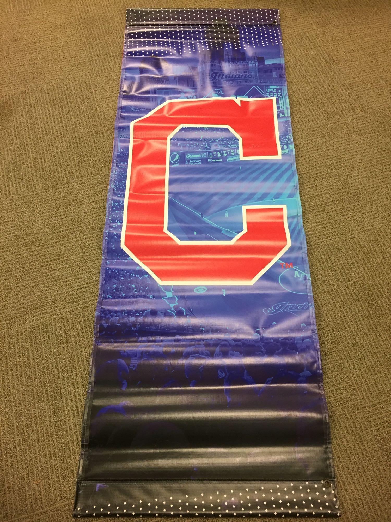 Cleveland Indians Street Pole Banner: Colorful banner with a "C" logo on one side and "Rally Together" on the otherhat flew/hung on the street poles.