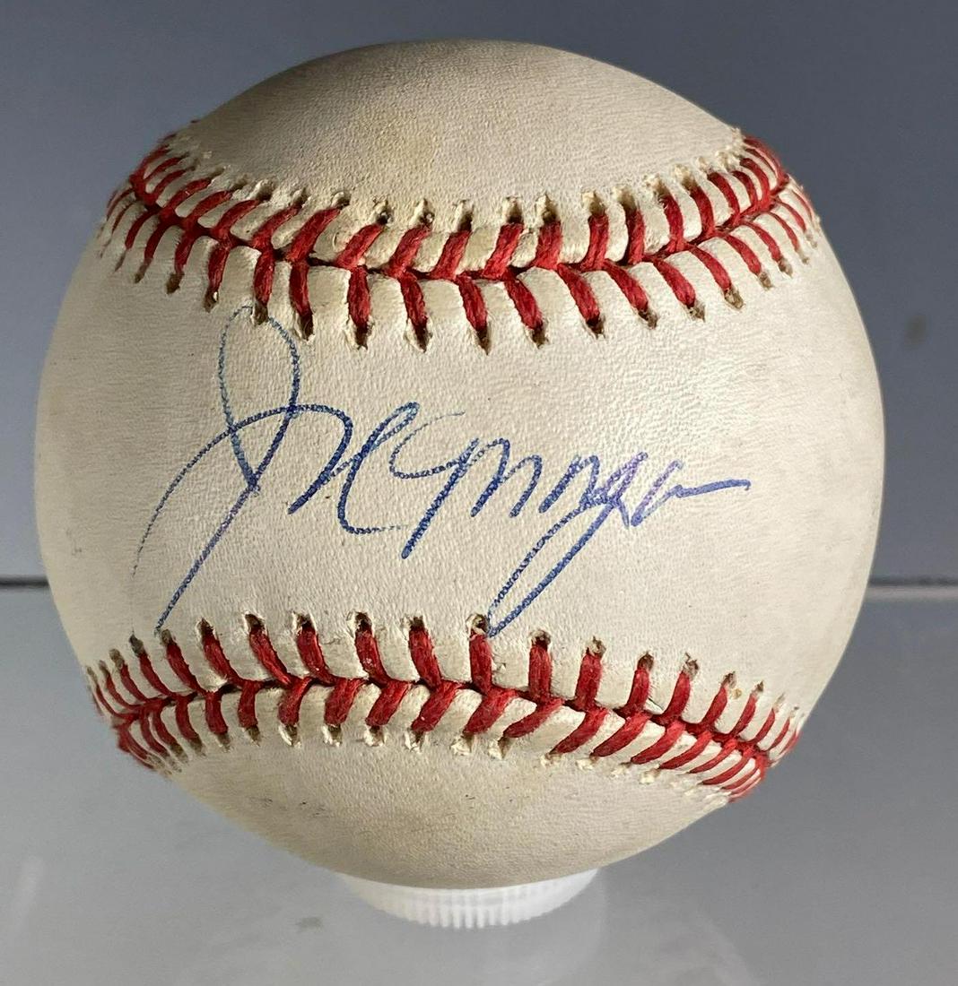 Joe Morgan Autographed Baseball: Official Bobby Brown baseball signed on the sweet spot in blue pen. High quality signature by the HOF'er. Comes with an Auction House LOA from James Spence Authentication.