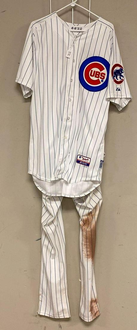 2012 Chicago Cubs Game Used/Worn Uniform: Adrian Cardenas game worn jersey and pants with proper 2012 taggings. Signs of game action on the pants in the from of sliding.