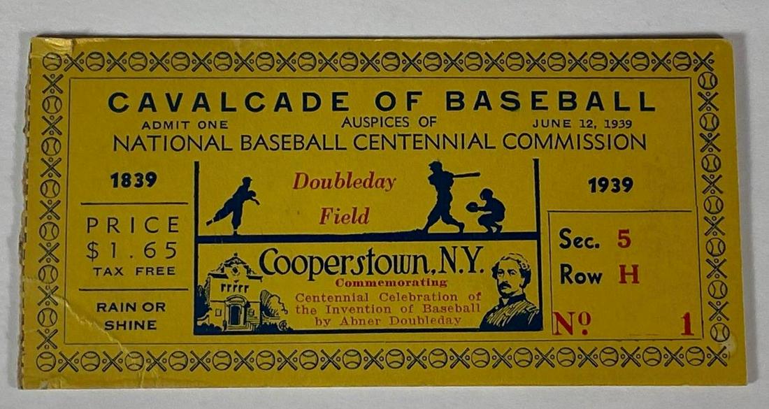 1939 Baseball HOF Cavalcade of Baseball Ticket Stub 1st (1 of 9)