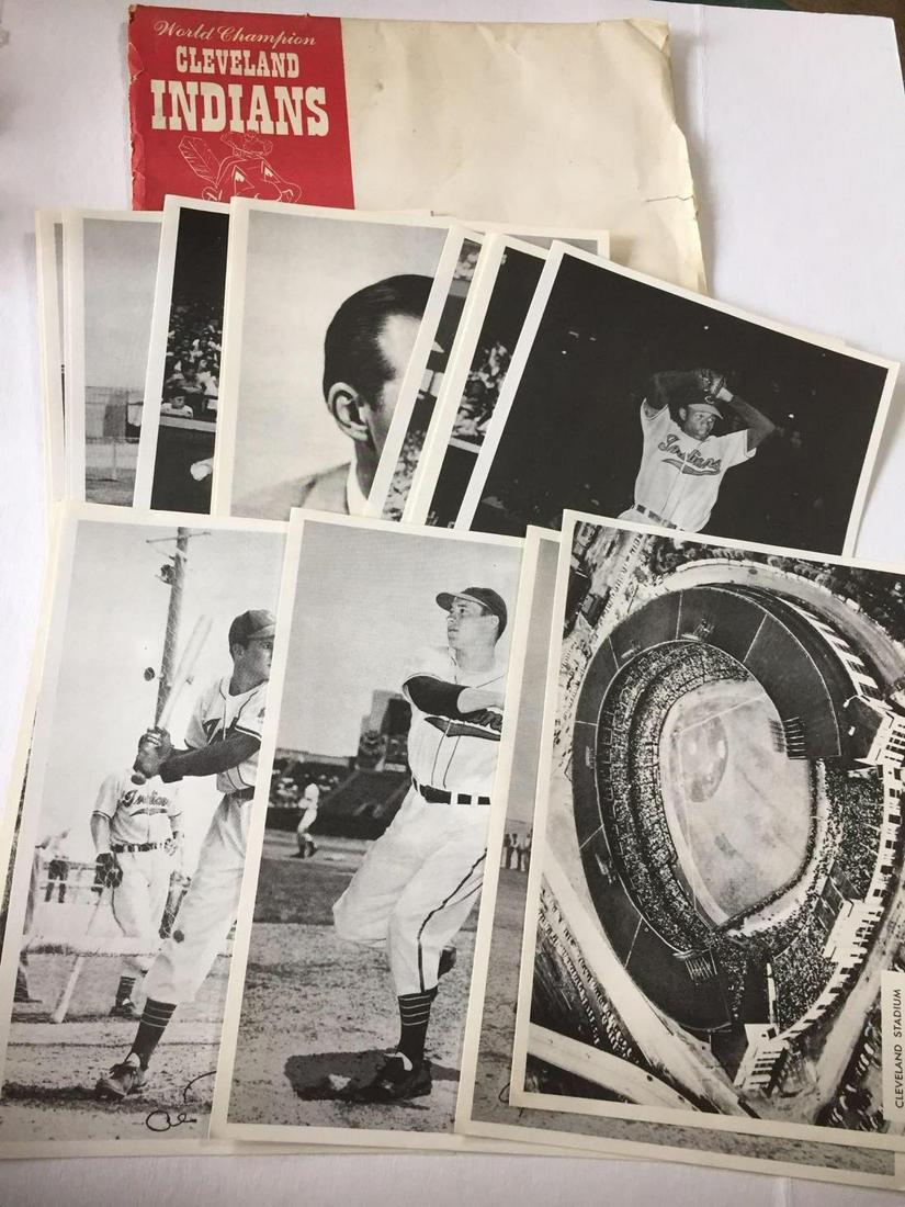 1949 Cleveland Indians Action Photo Pack w/Envelope: These are the "in action" poses, not the headshots.Â (21) different included; Stadium, Feller, Doby, Boudreau, Rosen, Satchel, coaches, Greenburg, Veeck, Garcia, Wynn, Lemon and others.Â Very Cl