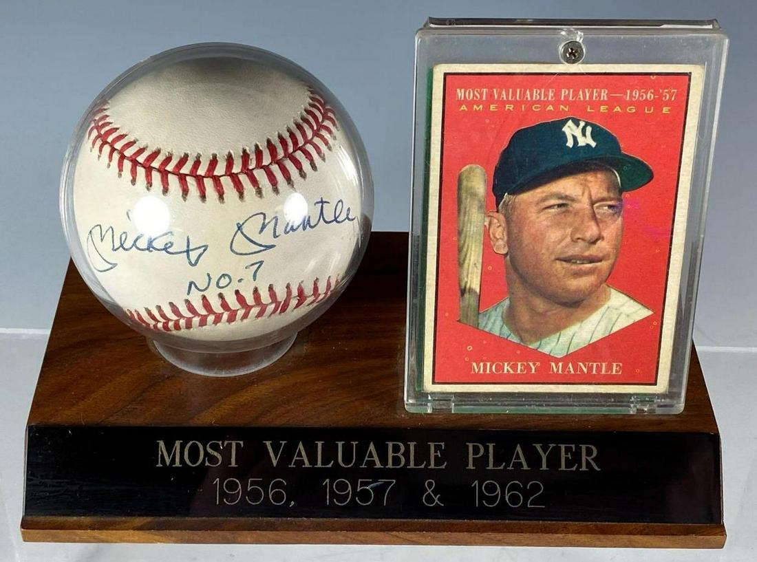 Rare Mickey Mantle Signed and Inscribed "No. 7" (1 of 6)