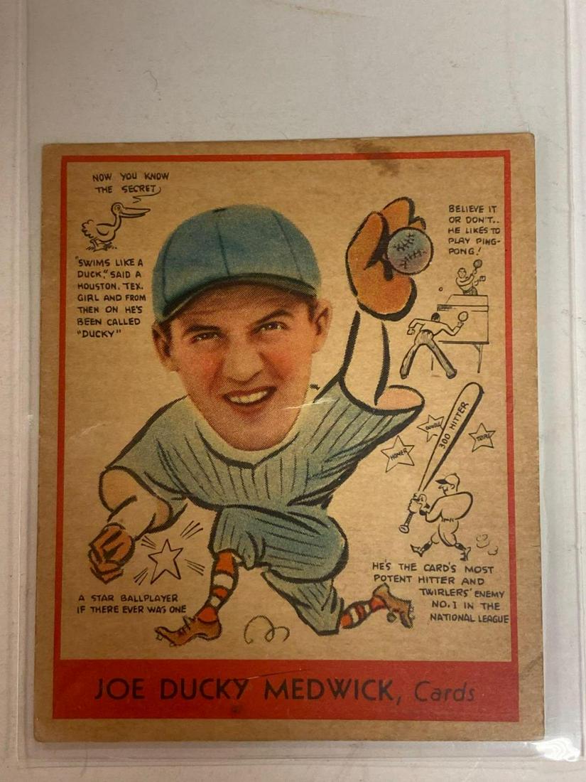 1938 Goudey Heads Up #286 Joe Medwick Cardinals: EX card of the popular player known as Ducky, as this card illustrates.