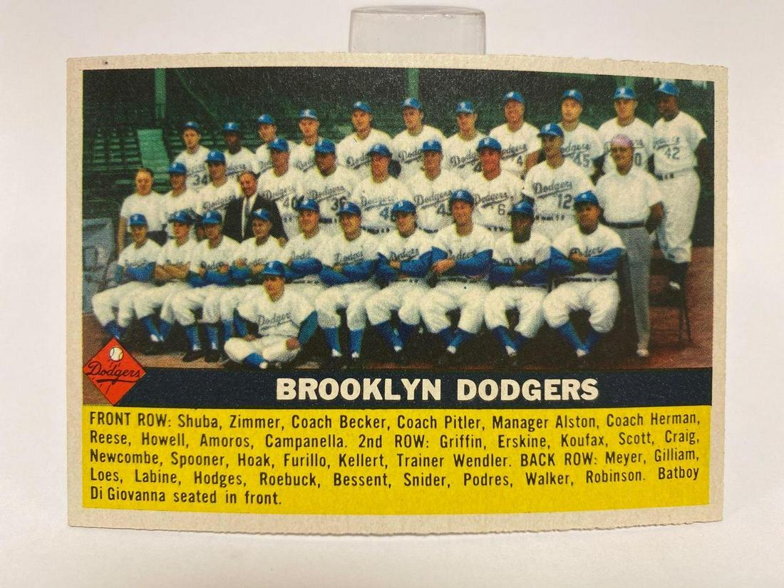 1956 Topps #166 Brooklyn Dodgers Team Card NRMT (1 of 5)