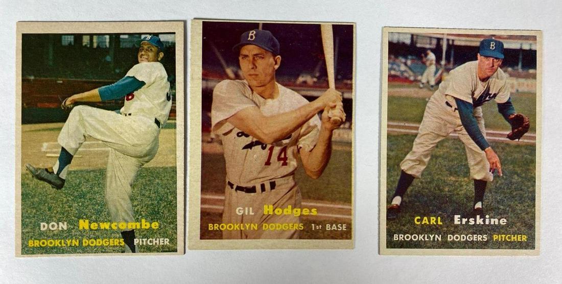 1957 Topps Brooklyn Dodgers Stars Erskine, Newcombe, (1 of 6)