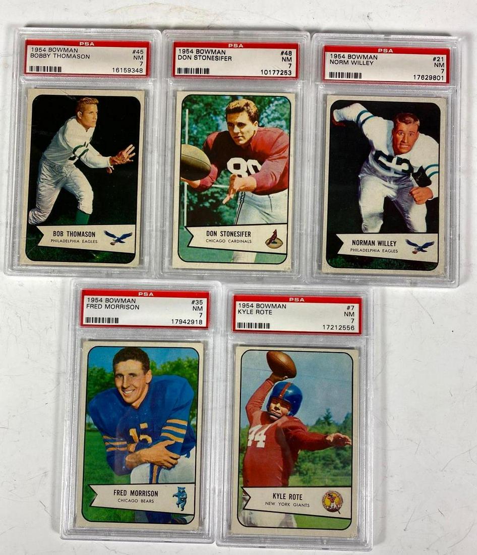 1954 Bowman Football PSA 7 Graded Card Lot (5) w/ Rote (1 of 11)