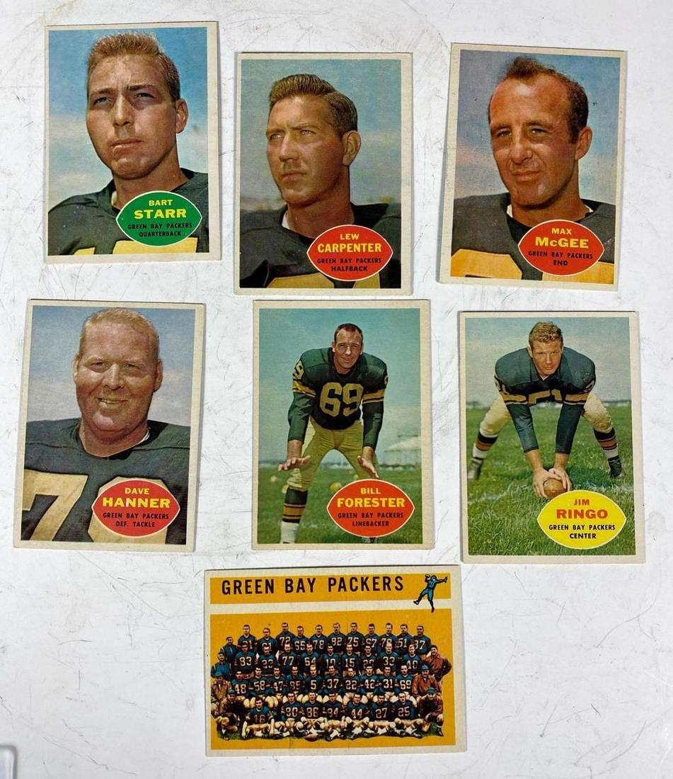 1960 Topps Football Card Green Bay Packers Lot w/ Starr (1 of 6)