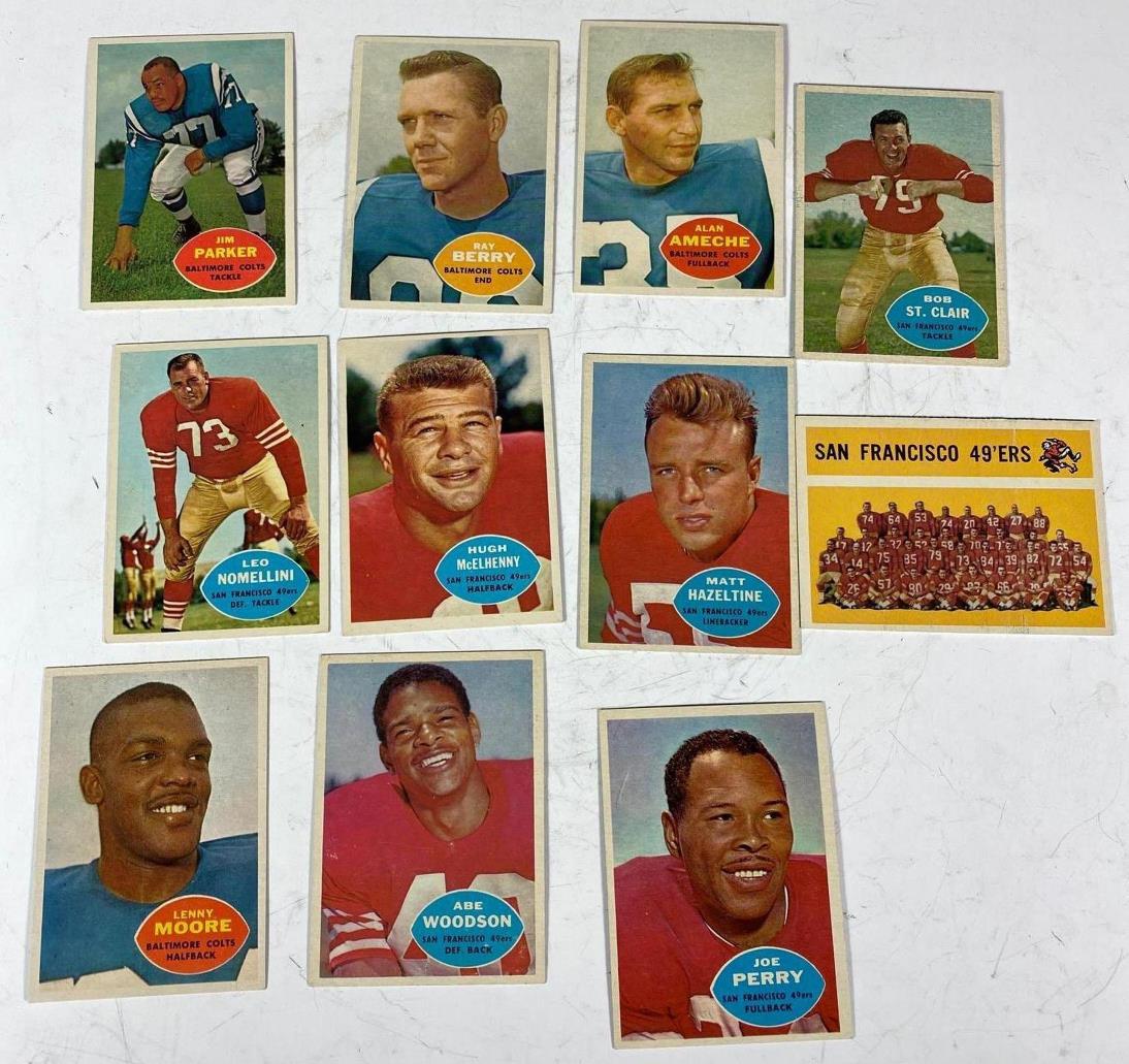 1960 Topps Football Card Lions and 49ers Stars &: (11) cards that are real lookers.Â EXMT-NRMT condition.Â Moore, Berry, Parker, Ameche, Perry, McElhenny, St. Clair, Hazeltine, Woodson, Nomellini, #122 Team Card
