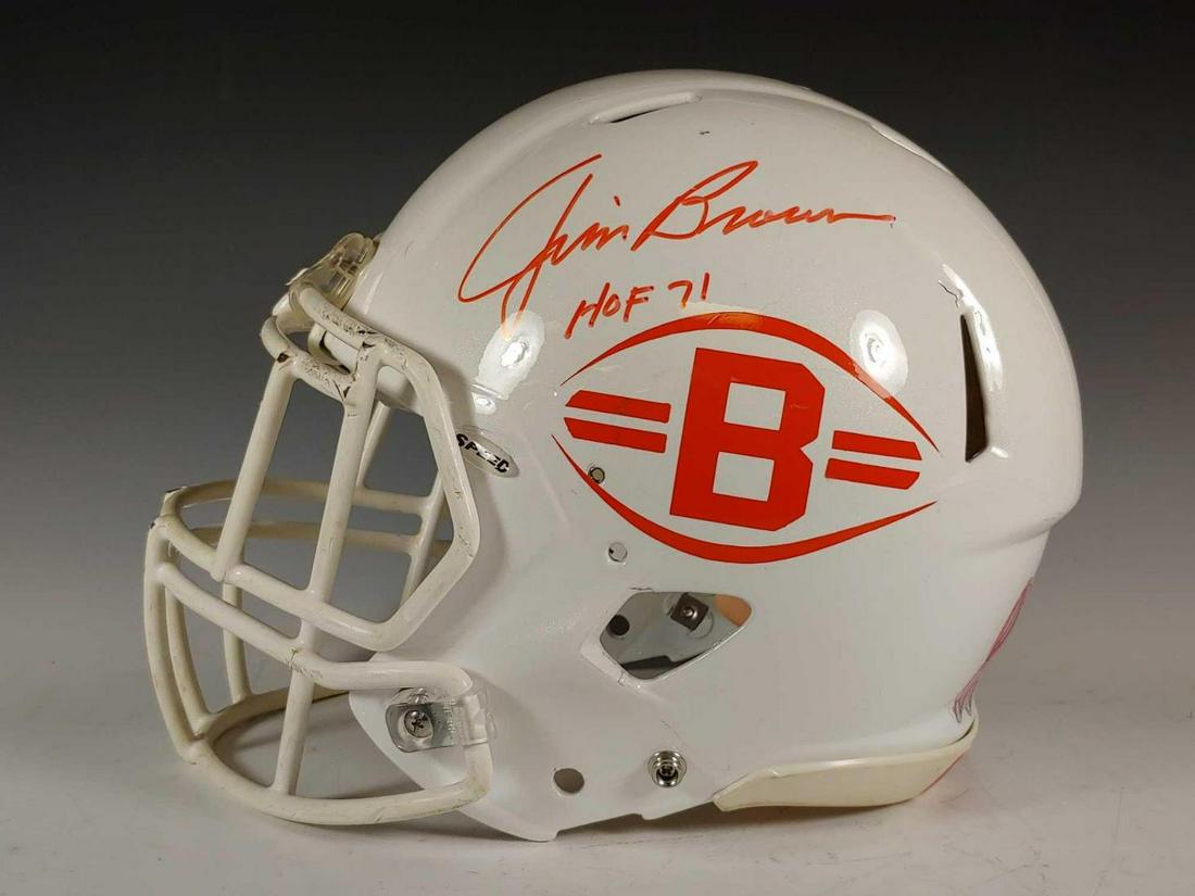 Jim Brown Autographed Real Riddell Helmet Unique Orange (1 of 8)